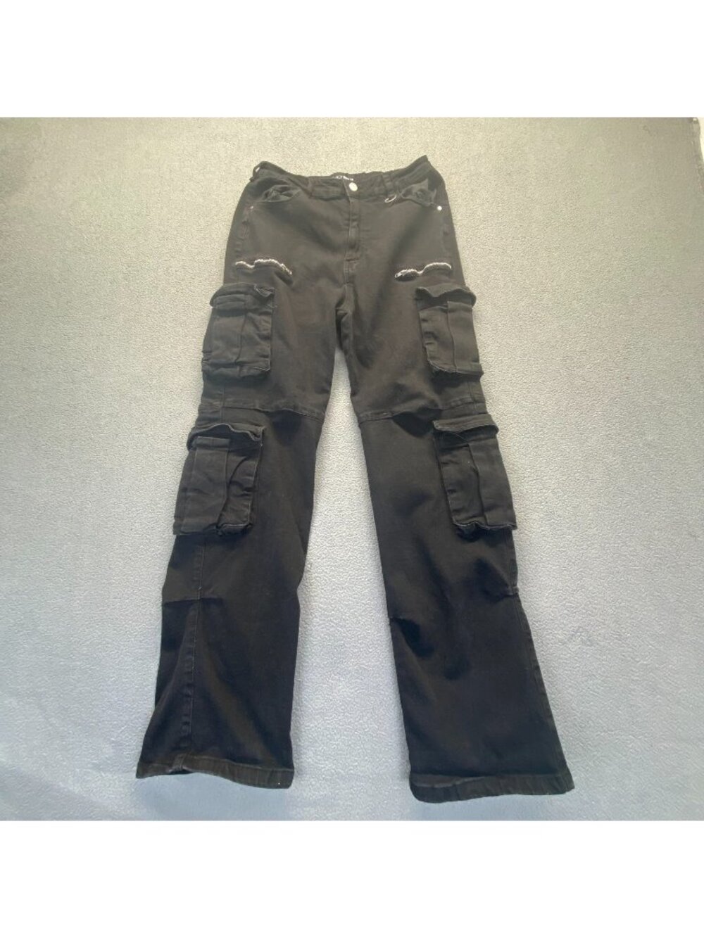 Fashion Nova Black  Stretch Jeans Women's Size 13  Cargo Pants